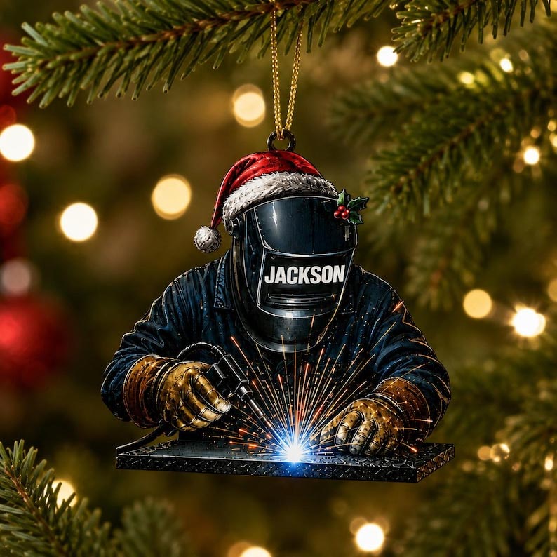 Christmas Welder Custom Name Occupation Acrylic Ornament