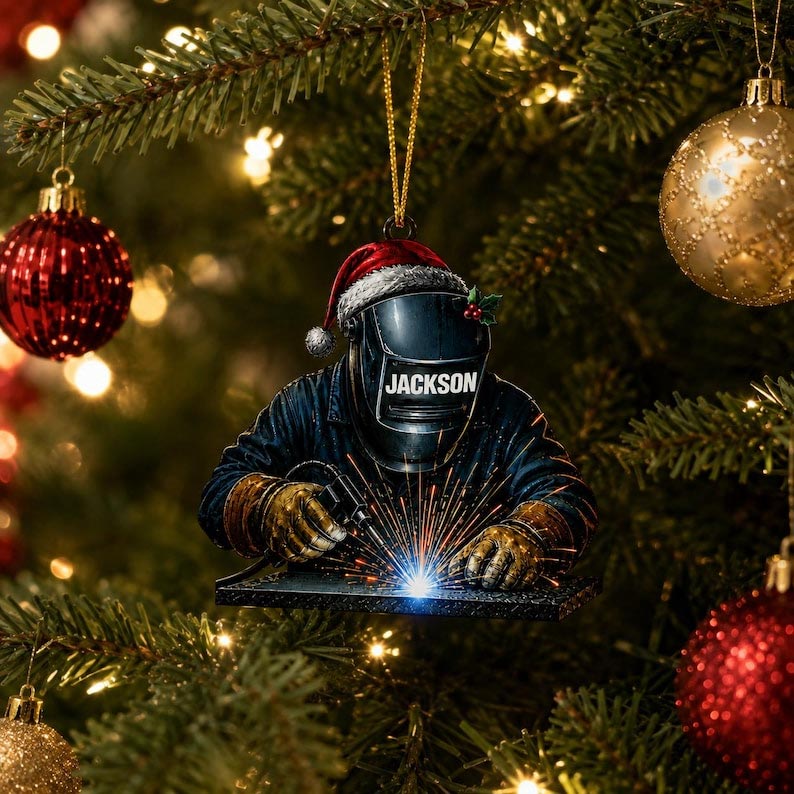 Christmas Welder Custom Name Occupation Acrylic Ornament