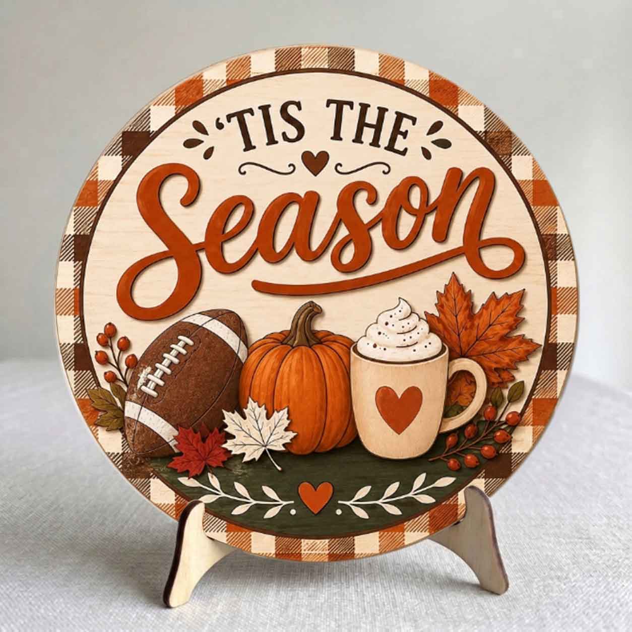 Fall Porch Decor, Pumpkins Vase Hello Fall Wooden Fall Door Hanger,  Front Door Sign, Farmhouse Fall Decor
