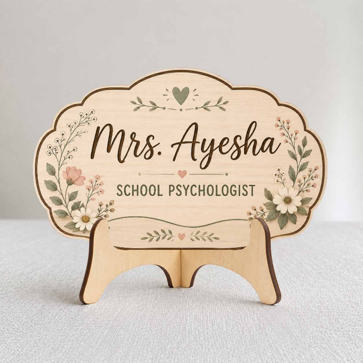 Personalized Teacher Name Wooden Sign Door Hanger School Psychologist Room Sign  Wooden Classroom Decor, Back to School Sign